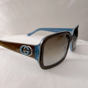 Gucci blue brown oversized sunglasses
